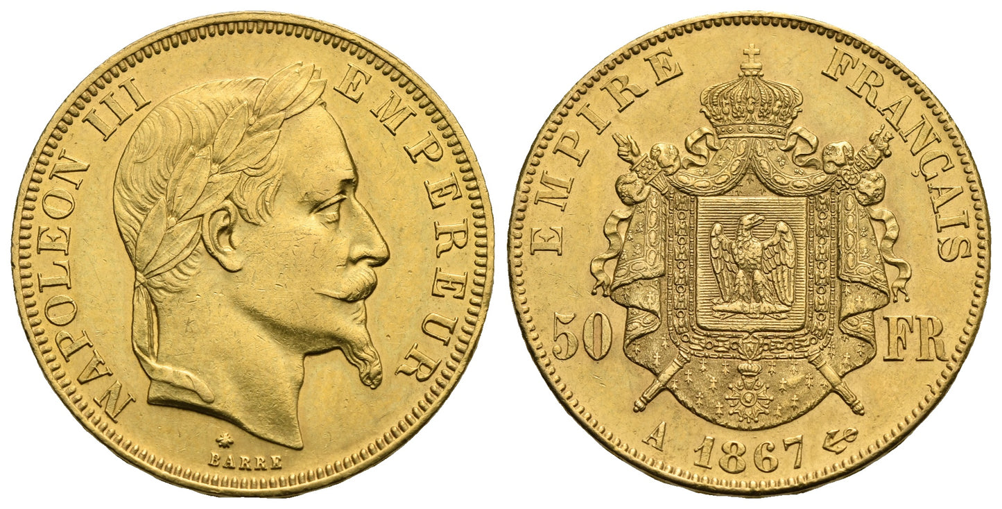 France. Napoleon III. 50 Francs 1867