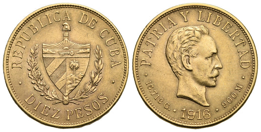 Cuba. 10 Pesos 1916